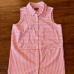 Vince Camuto Red Striped Sleeveless Blouse